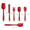 Zestaw Przyborów Kuchennych Łopatki Silikonowe Szpatułki 6 szt CZERWONE