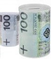 Skarbonka metalowa puszka pieniądze polskie 100 złotych 100 PLN 12x8cm