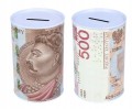 Skarbonka metalowa puszka pieniądze polskie 500 złotych 500 PLN 12x8cm