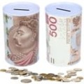 Skarbonka metalowa puszka pieniądze polskie 500 złotych 500 PLN 12x8cm
