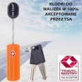 Kłódka do walizek bagażu OW-TRAVEL Kłódka TSA z linką NA KLUCZYK 1 szt.