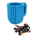 Kubek gracza klockowy z klocków + klocki 350 ml z uchem NIEBIESKI