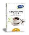 Filtry do kawy papierowe jednorazowe Stella rozmiar 4 50 szt.