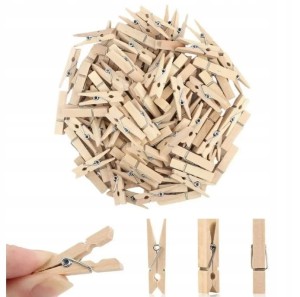 Małe klamerki MINI dekoracyjne drewniane 2,5*0,3 CM 100 SZT