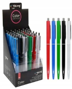 Długopis 0,7 mm Niebieski wkład klasyczny pstrykany klasyczny