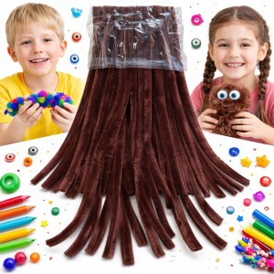 Druciki pluszowe kreatywne 50 szt. 30 cm wycior ozdobne brązowe