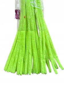 Druciki pluszowe kreatywne x50 wycior ozdobne fluo zielone jaskrawe 30 cm
