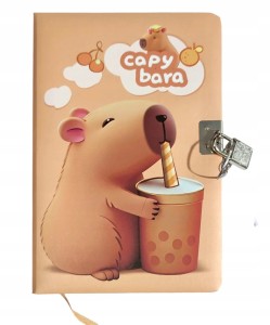 Notes notesiki dla dzieci z kłódką pamiętnik KAPIBARA CAPYBARA 19x13 cm