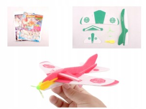 Samolot piankowy styropianowy składany do złożenia rzutka 20x20 trikowy 360