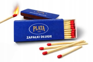 Zapałki  długie zniczowe do grilla kominków 10 cm 15 sztuk POLSKIE PLATA