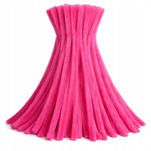 Druciki pluszowe kreatywne x50 wycior ozdobne RÓŻOWY ciemny intensywny