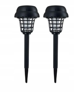 Lampa ogrodowa solarna UV na owady komary 2 szt LED