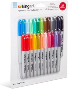 Markery permanentne mazaki pisaki wodoodporne alkoholowe x24 różnokolorowe