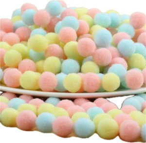 Pomponiki dekoracyjne pluszowe 1cm KULECZKI scrapbooking pastelowe kolory