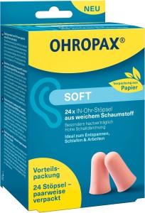 Stoppery Zatyczki do uszu miękkie OHROPAX SOFT 31 dB 24 sztuki