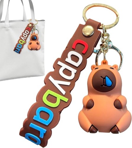 Brelok brylok do kluczy kapibara MIX wzorów capibara z karabińczykiem DUŻY