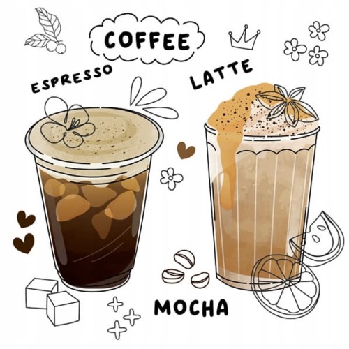 Serwetki papierowe Kawa coffe latte mocha na stół 20szt. 33x33 cm DAISY