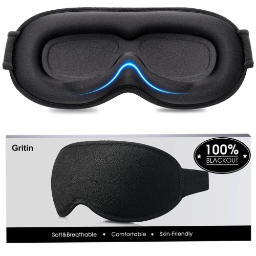 Opaska na oczy z pianką memory 3D do spania GRITIN 100% zaczernienia