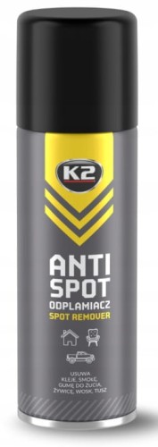 Odplamiacz K2 ANTI SPOT 250ml, mebli dywanów usuwa gumę, klej, żywicę, tusz