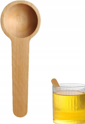Łyżeczka drewniana kuchenna miarka do przypraw cukru odmierzania 12 x 2,5cm