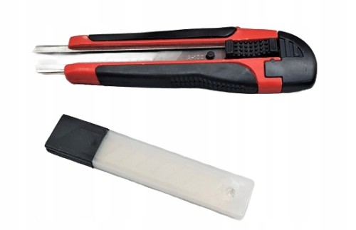 Nóż nożyk do tapet ŁAMANE OSTRZE + ZAPAS 10 ostrzy 18MM