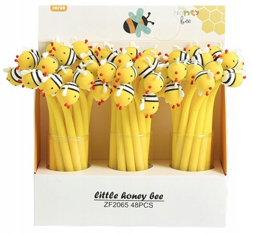 Długopis cienkopis silikonowy pszczoła pszczółka giętki niebieski wkład