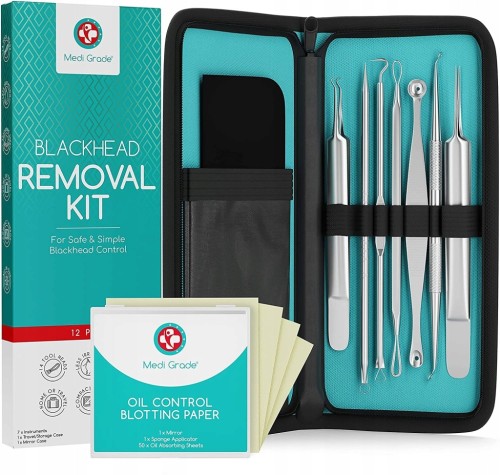 Zestaw do wyciskania usuwania pryszczy zaskórników ZESTAW XXL