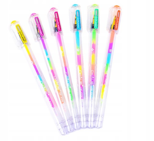 Długopis wielokolorowy z kolorowym wkładem żelowy 6 kolorów