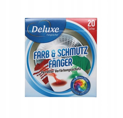 Chusteczki Deluxe do prania pralki Wyłapujące Kolor 20 sztuk DE