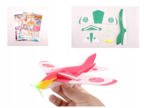 Samolot piankowy styropianowy składany do złożenia rzutka 20x20 trikowy 360