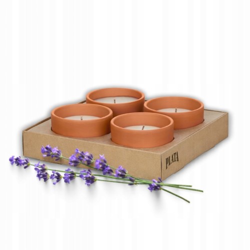 Świeca ogrodowa LAWENDA ceramika na komary x4 w kamionce PLATA