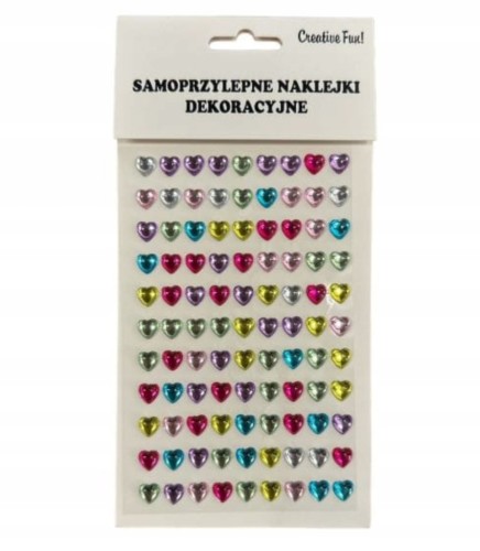Samoprzylepne naklejki dekoracyjne serduszka dżety kolorowe 99 szt.
