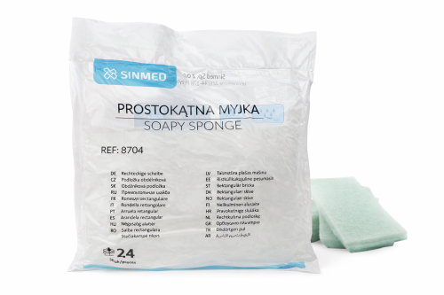 Myjka do mycia ciała nasączona mydłem gąbka 24 sztuki podkłady watolinowe