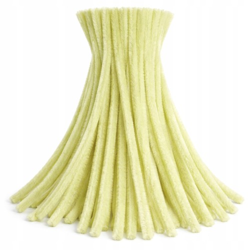 Druciki pluszowe kreatywne x50 wycior ozdobne żółty pastelowy