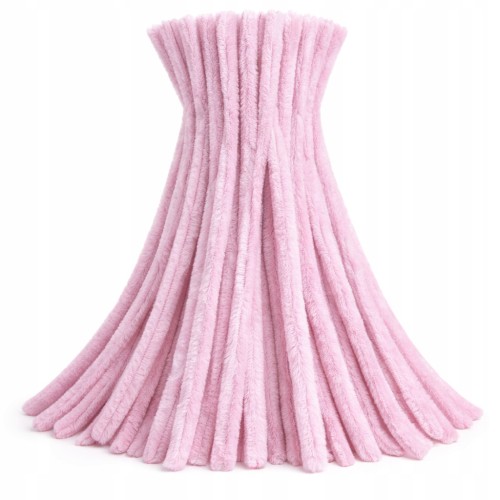 Druciki pluszowe kreatywne x50 wycior ozdobne LILAC PASTELOWY różowy