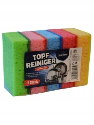 Gąbki do mycia naczyń zmywak kuchenny Deluxe 5 sztuk grube