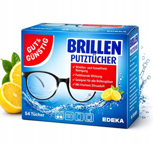 Chusteczki do czyszczenia okularów monitorów obiektywów 54 szt G&G