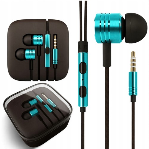 Słuchawki douszne z mikrofonem regulacją głośności do telefonu MP3