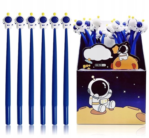 Długopis silikonowy giętki cienkopis niebieski wkład astronauta