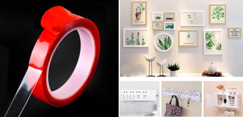 Nanotaśma taśma dwustronna bezbarwna do wieszania wąska