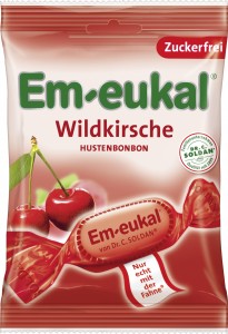 Cukierki bez cukru ziołowe Wiśniowe niemieckie EM-EUKAL twarde bez nadzienia