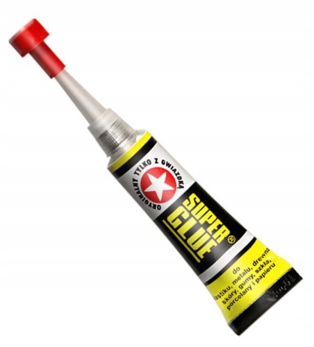 Klej do plastiku szkła drewna butów SUPER GLUE 3g