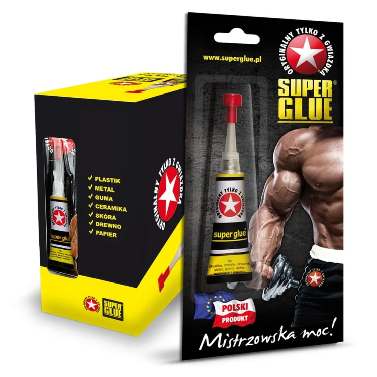 Klej do plastiku szkła drewna butów SUPER GLUE 3g