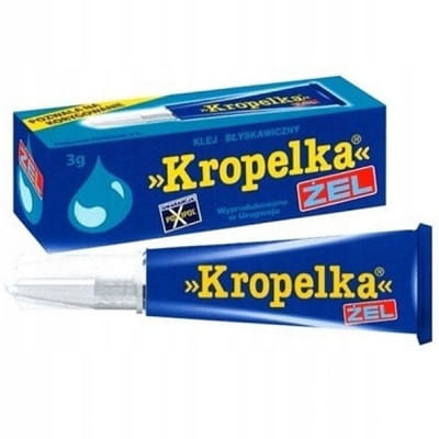 KLEJ do ceramiki gumy porcelany plastiku KROPELKA żel 3g w żelu