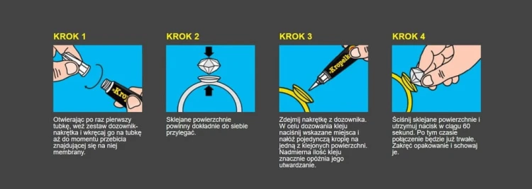 KLEJ do ceramiki gumy porcelany plastiku KROPELKA 2ml
