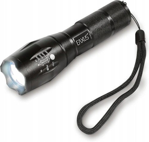 Latarka aluminiowa POLICE COB z zoomem 4 tryby pracy na baterie kieszonkowa