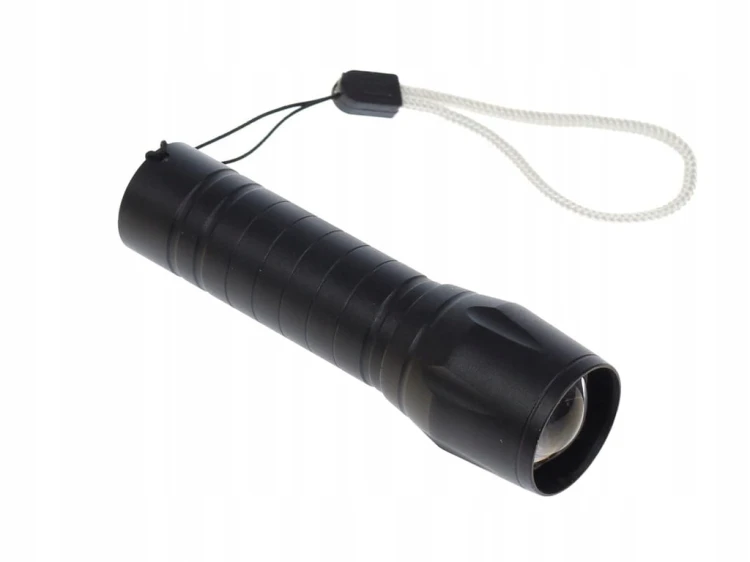 Latarka akumulatorowa USB, 3 tryby, mocna XPE+COB + kabel usb + etui