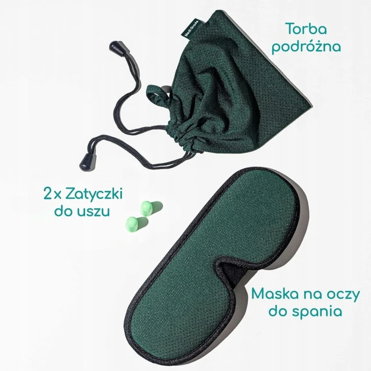 Opaska na oczy bawełna Medi Grade memory 100% zaciemnienia piankowa na rzep