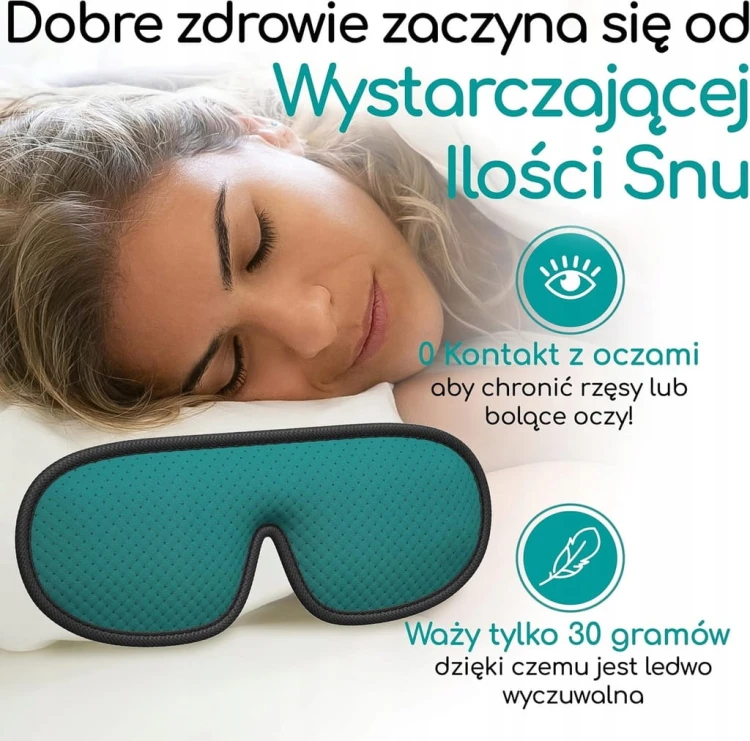 Opaska na oczy bawełna Medi Grade memory 100% zaciemnienia piankowa na rzep