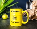 Kubek dla chemika toksyczne odpady czaszka żółty WARNING TOXIC WASTE